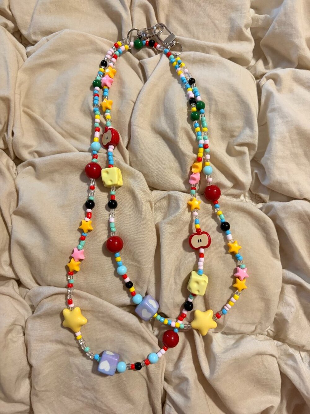 Free People Colorful Y2K Beaded Novelty Lanyard